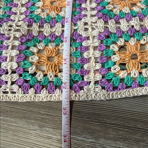 Zara Crocheted Mini Dress Granny square Size M NWT Lined Boho Beach Festival - Picture 6 of 11